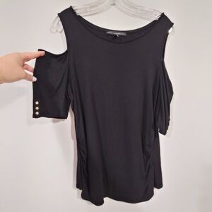 White House Black Market black cold shoulder top